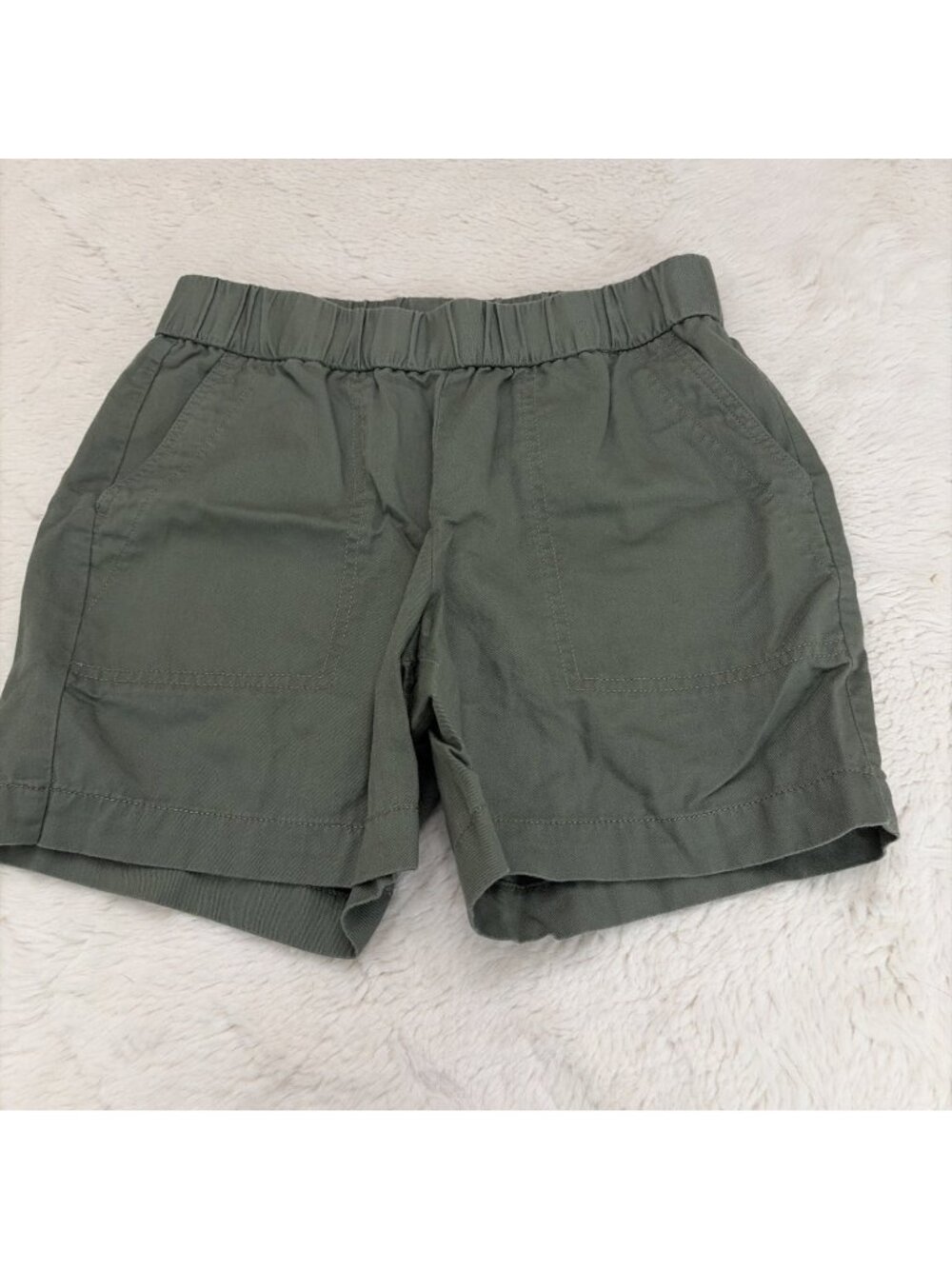 Talbots Petites P Green Pull On Preppy Chino Shorts Timeless Classic